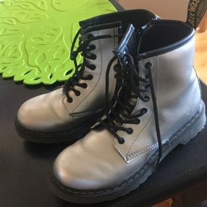 Girls Silver Doc Martens